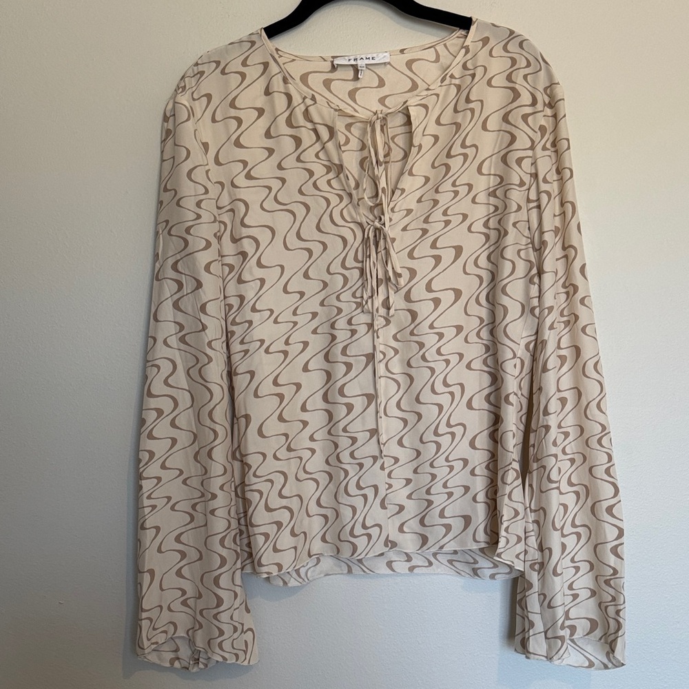 FRAME Long Sleeved Silk Blouse Small